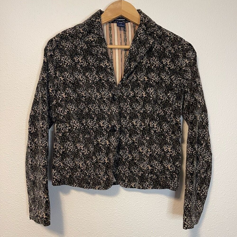 Gap Cordurory Floral Print Cropped Blazer Size 2